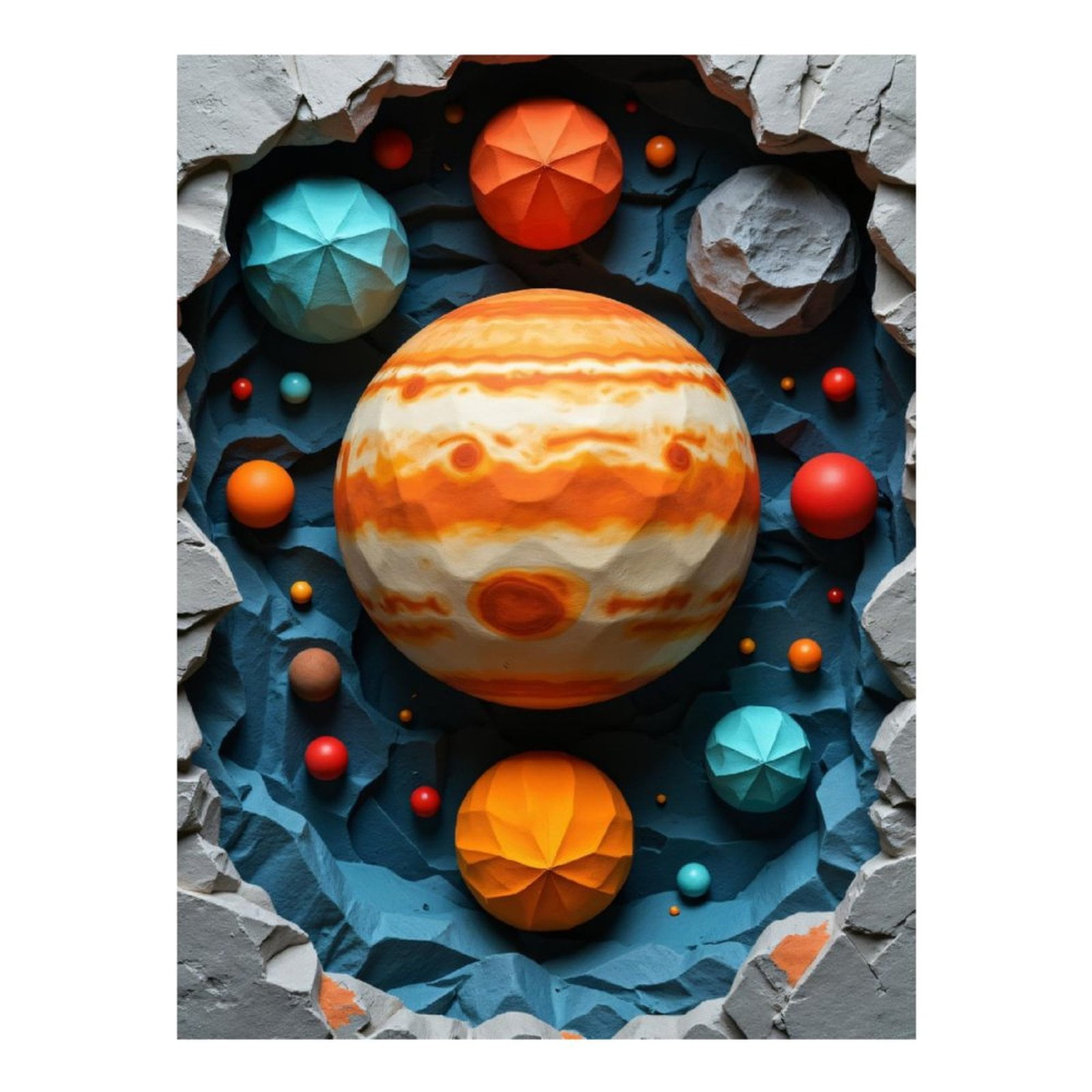 Diamond Art Kit for Adults, Colorful Planetary 3D Artwork Diamond Painting for Adults Beginners, DIY Diamond Art Painting Kits, 5D Diamond Painting Crafts for Home Decor 12x16 Frameless