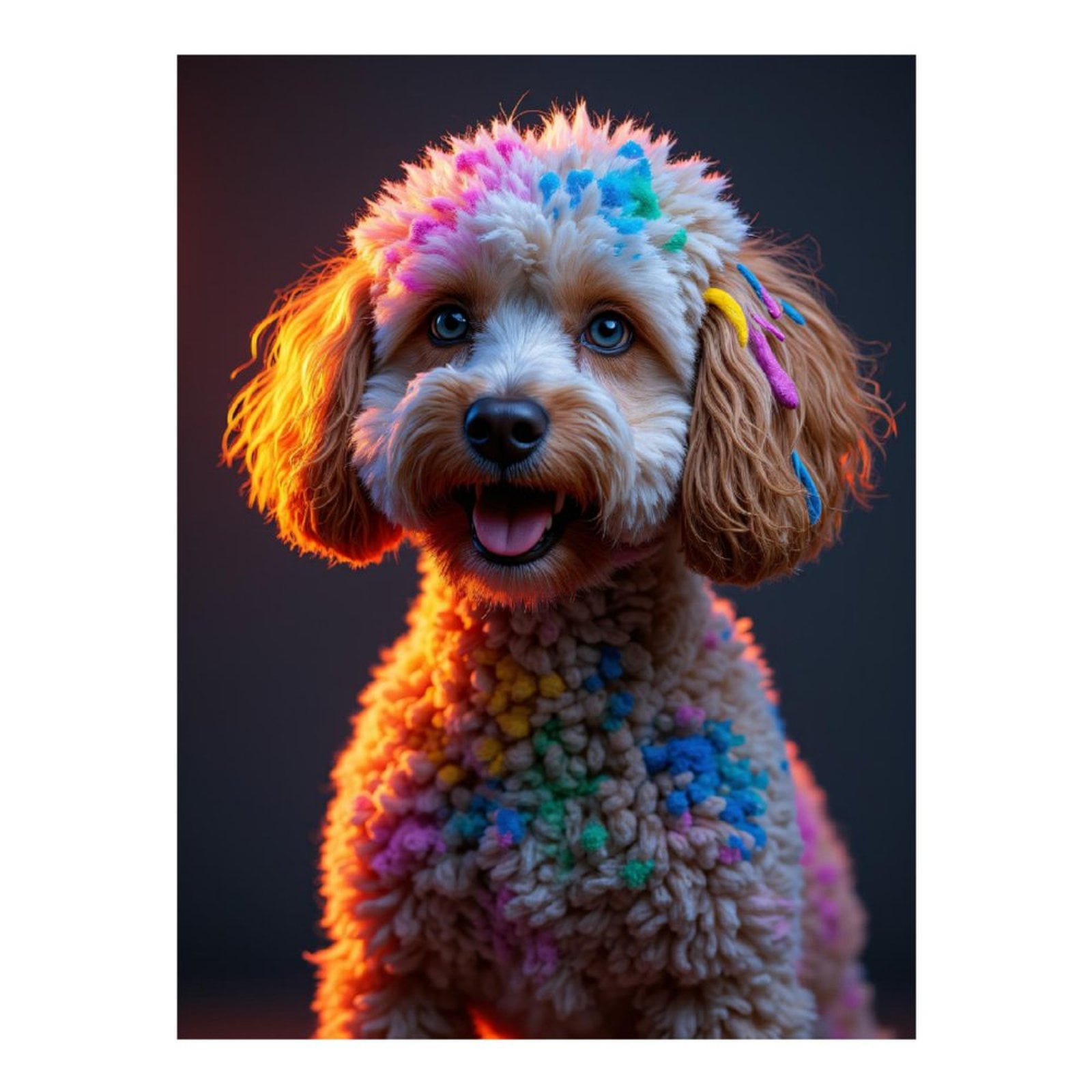 Diamond Art Kit for Adults, Colorful Poodle Portrait Vibrant Mood Diamond Painting for Adults Beginners, 5D DIY Diamond Art Painting Kits, Colorful Diamond Painting Craft for Home Decor 12x16