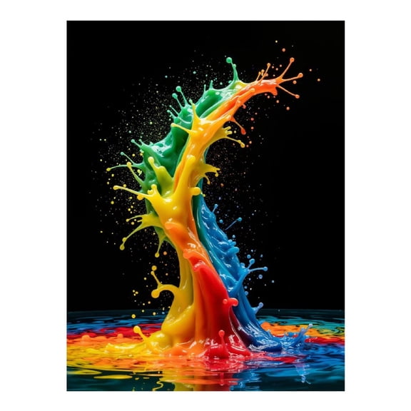 Diamond Art Kit for Adults, Colorful Splash Paint Explosion Diamond Painting for Adults Beginners, DIY Diamond Art Painting Kits, 5D Diamond Painting Crafts for Home Decor 12x16 Frameless