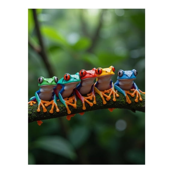 Diamond Art Kit for Adults, Colorful Tree Frog Friends Diamond Painting for Adults Beginners, DIY Diamond Art Painting Kits, 5D Diamond Painting Crafts for Home Decor 12x16 Frameless