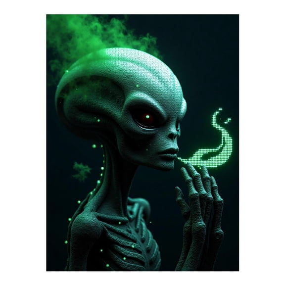 Diamond Art Kit for Adults, Cool Alien Print No.3 Diamond Painting for Adults Beginners, 5D DIY Diamond Art Painting Kits, Colorful Diamond Painting Craft for Home Decor 12x16