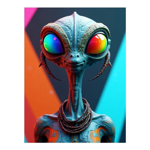 Diamond Art Kit for Adults, Cool Alien Print No.4 Diamond Painting for Adults Beginners, 5D DIY Diamond Art Painting Kits, Colorful Diamond Painting Craft for Home Decor 12x16