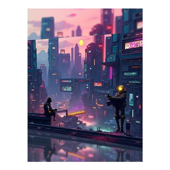 Diamond Art Kit for Adults, Cool Cyberpunk Cityscape Print No.27 Diamond Painting for Adults Beginners, 5D DIY Diamond Art Painting Kits, Colorful Diamond Painting Craft for Home Decor 12x16