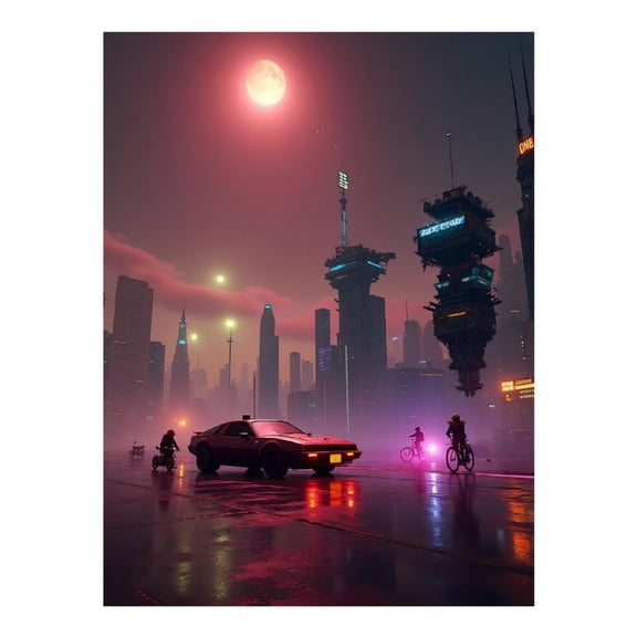 Diamond Art Kit for Adults, Cool Cyberpunk Cityscape Print No.30 Diamond Painting for Adults Beginners, 5D DIY Diamond Art Painting Kits, Colorful Diamond Painting Craft for Home Decor 12x16