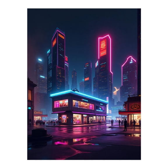 Diamond Art Kit for Adults, Cool Cyberpunk Cityscape Print No.96 Diamond Painting for Adults Beginners, 5D DIY Diamond Art Painting Kits, Colorful Diamond Painting Craft for Home Decor 12x16