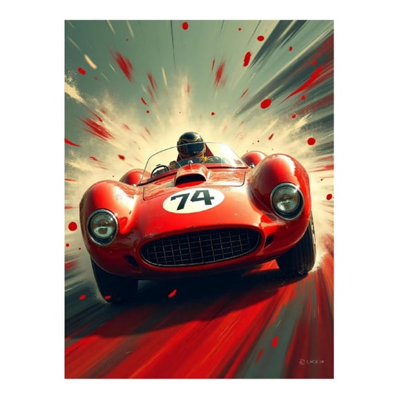 Diamond Art Kit for Adults, Cool Racecar Red Print No.4 Diamond Painting for Adults Beginners, 5D DIY Diamond Art Painting Kits, Colorful Diamond Painting Craft for Home Decor 12x16
