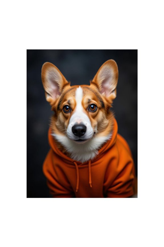 Diamond Art Kit for Adults, Corgi In Orange Hoodie Portrait Diamond Painting for Adults Beginners, DIY Diamond Art Painting Kits, 5D Diamond Painting Crafts for Home Decor 12x16 Frameless