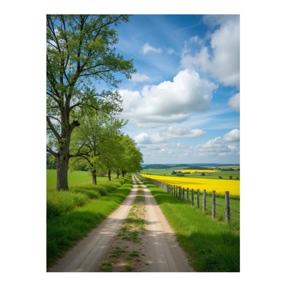 Diamond Art Kit for Adults, Country Path Green Fields Blue Sky Diamond Painting for Adults Beginners, DIY Diamond Art Painting Kits, 5D Diamond Painting Crafts for Home Decor 12x16 Frameless