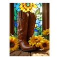 thumbnail image 1 of Diamond Art Kit for Adults, Cowboy Boots Sunflowers Stained Glass Diamond Painting for Adults Beginners, 5D DIY Diamond Art Painting Kits, Colorful Diamond Painting Craft for Home Decor 12x16, 1 of 7