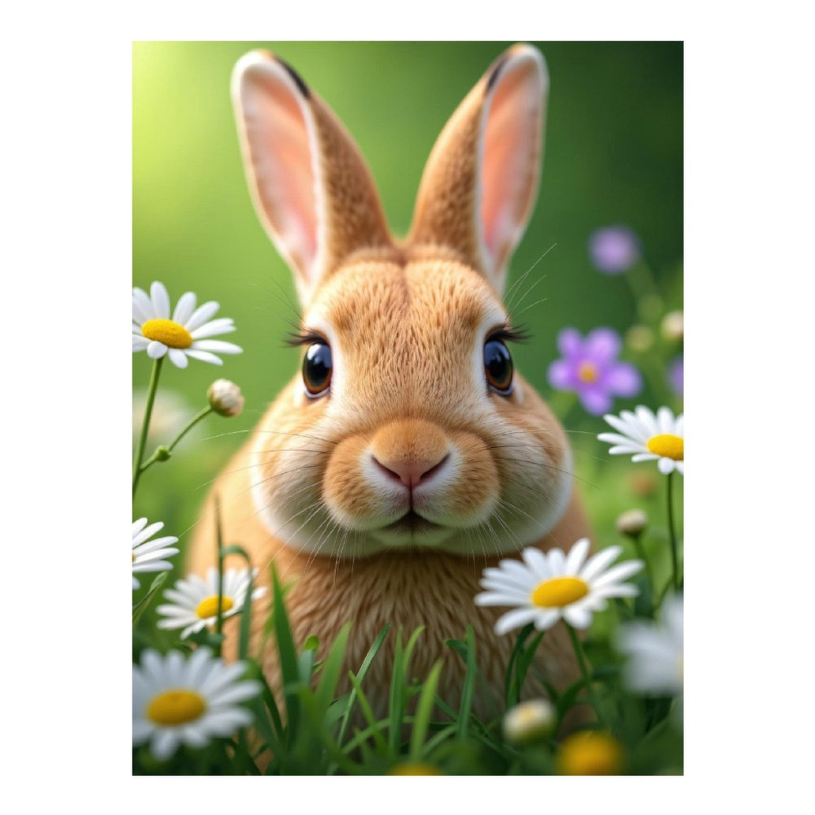 Diamond Art Kit for Adults, Cute Bunny Amidst Spring Blooms Diamond Painting for Adults Beginners, 5D DIY Diamond Art Painting Kits, Colorful Diamond Painting Craft for Home Decor 12x16 Frameless
