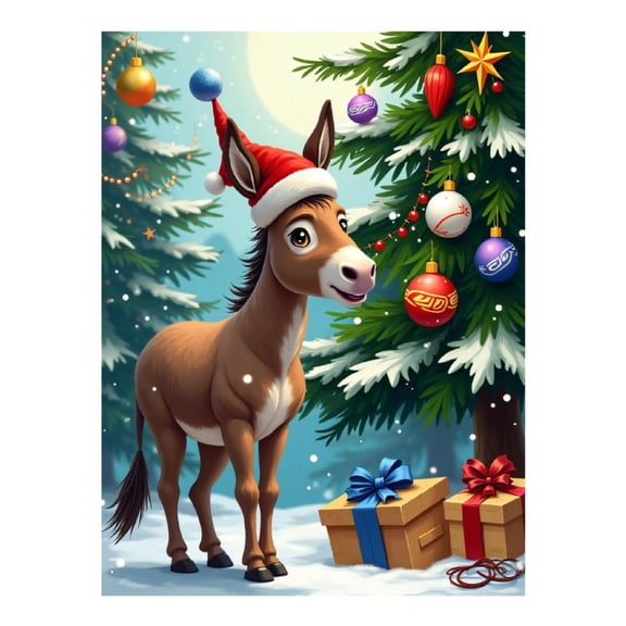 Diamond Art Kit for Adults, Cute Cartoon Donkey Print No.4 Diamond Painting for Adults Beginners, 5D DIY Diamond Art Painting Kits, Colorful Diamond Painting Craft for Home Decor 12x16