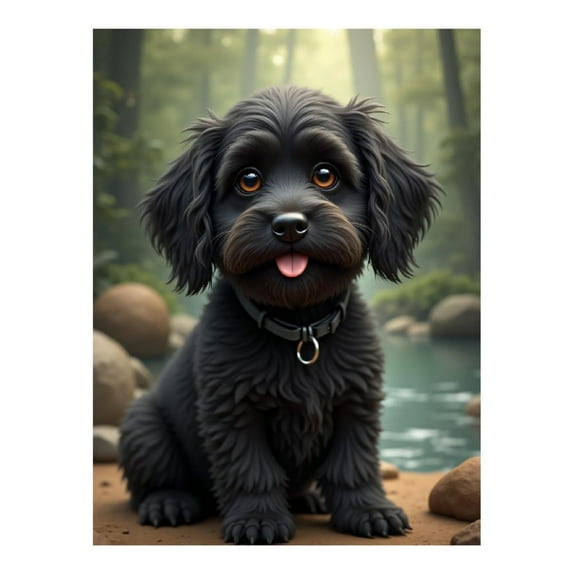 Diamond Art Kit for Adults, Cute Cocker Black Print No.8 Diamond Painting for Adults Beginners, 5D DIY Diamond Art Painting Kits, Colorful Diamond Painting Craft for Home Decor 12x16