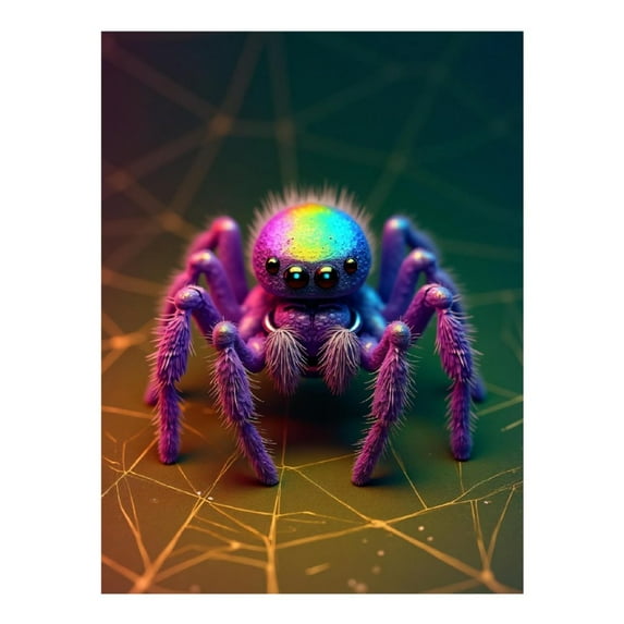 Diamond Art Kit for Adults, Cute Colorful Spider Print No.10 Diamond Painting for Adults Beginners, 5D DIY Diamond Art Painting Kits, Colorful Diamond Painting Craft for Home Decor 12x16