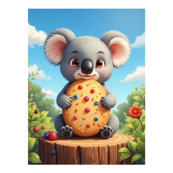 Diamond Art Kit for Adults, Cute Koala Cookie Nature Scene Diamond Painting for Adults Beginners, DIY Diamond Art Painting Kits, 5D Diamond Painting Crafts for Home Decor 12x16 Frameless