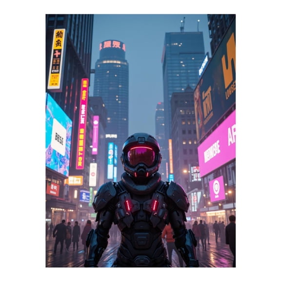 Diamond Art Kit for Adults, Cybernetic Warrior Urban Nightscape Diamond Painting for Adults Beginners, 5D DIY Diamond Art Painting Kits, Colorful Diamond Painting Craft for Home Decor 12x16