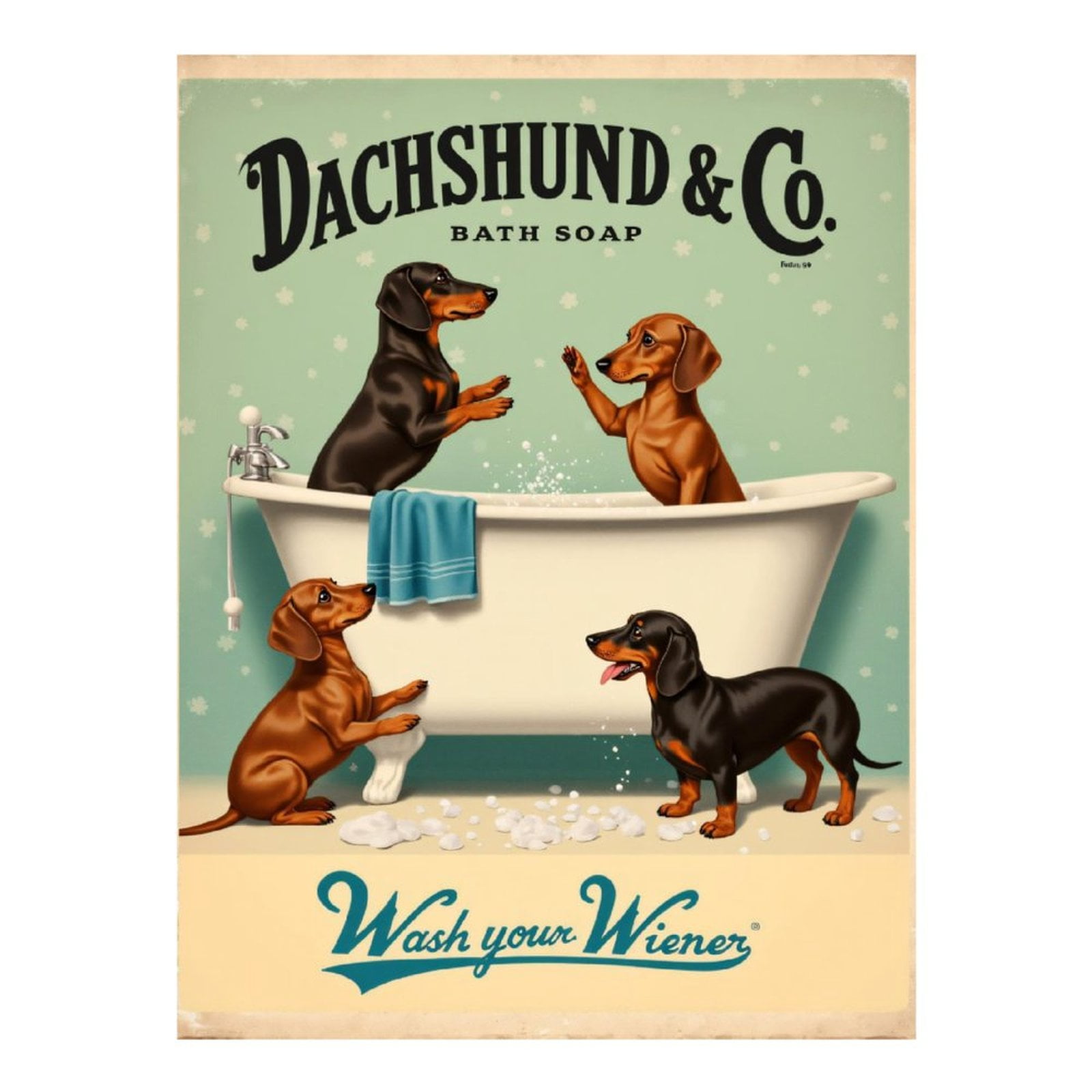Diamond Art Kit for Adults, Dachshund Bath Time Fun Diamond Painting for Adults Beginners, 5D DIY Diamond Art Painting Kits, Colorful Diamond Painting Craft for Home Decor 12x16
