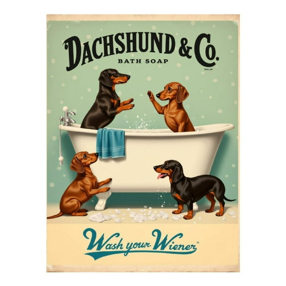 Diamond Art Kit for Adults, Dachshund Bath Time Fun Diamond Painting for Adults Beginners, DIY Diamond Art Painting Kits, 5D Diamond Painting Crafts for Home Decor 12x16 Frameless