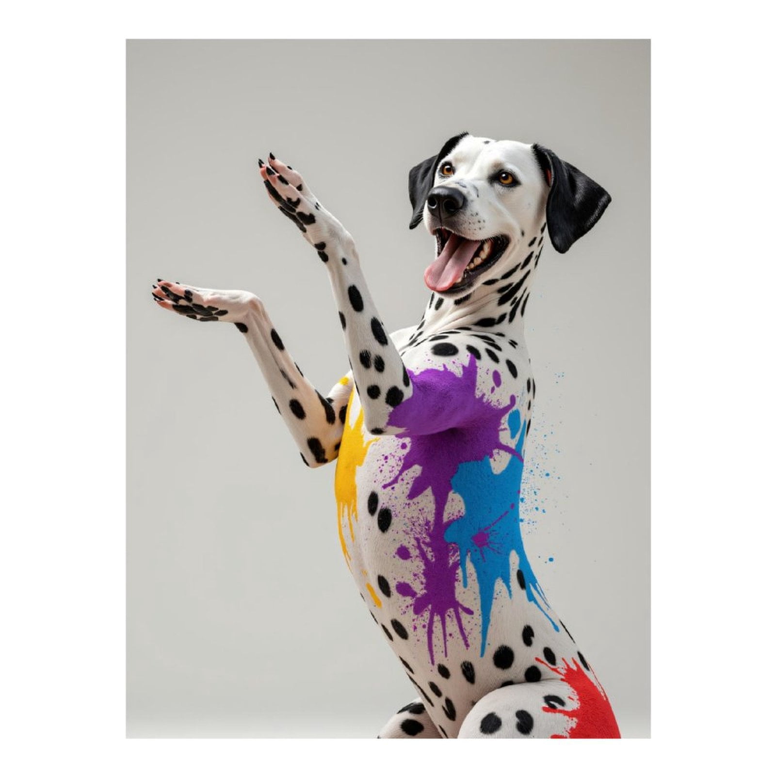 Diamond Art Kit for Adults, Dalmatian Colorful Fun Painted Paws Diamond Painting for Adults Beginners, 5D DIY Diamond Art Painting Kits, Colorful Diamond Painting Craft for Home Decor 12x16