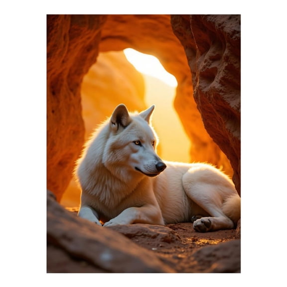 Diamond Art Kit for Adults, Desert Wolf Sunlit Archway Diamond Painting for Adults Beginners, DIY Diamond Art Painting Kits, 5D Diamond Painting Crafts for Home Decor 12x16 Frameless