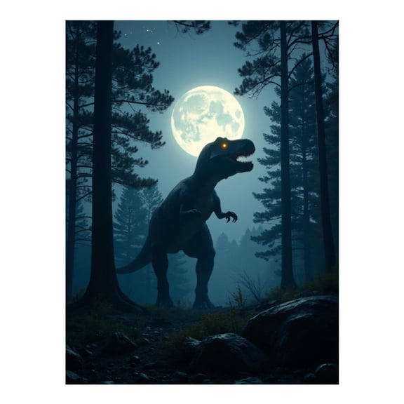 Diamond Art Kit for Adults, Dinosaur Night Forest Moonlight Diamond Painting for Adults Beginners, DIY Diamond Art Painting Kits, 5D Diamond Painting Crafts for Home Decor 12x16 Frameless