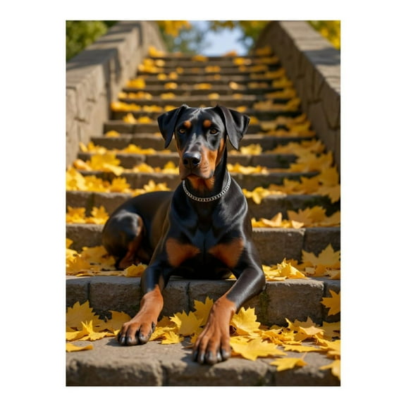 Diamond Art Kit for Adults, Dog Autumn Leaves Stone Steps Diamond Painting for Adults Beginners, DIY Diamond Art Painting Kits, 5D Diamond Painting Crafts for Home Decor 12x16 Frameless