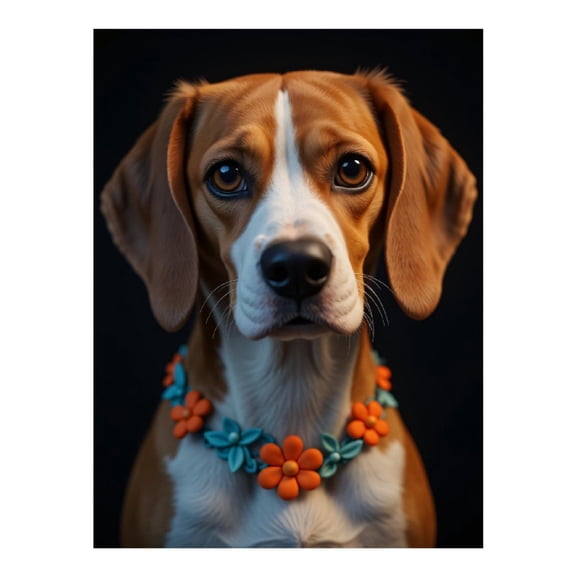 Diamond Art Kit for Adults, Dog Floral Collar Portrait Bust Diamond Painting for Adults Beginners, DIY Diamond Art Painting Kits, 5D Diamond Painting Crafts for Home Decor 12x16 Frameless