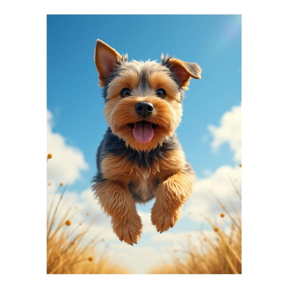 Diamond Art Kit for Adults, Dog Jumping In Field Sky Blue Diamond Painting for Adults Beginners, DIY Diamond Art Painting Kits, 5D Diamond Painting Crafts for Home Decor 12x16 Frameless