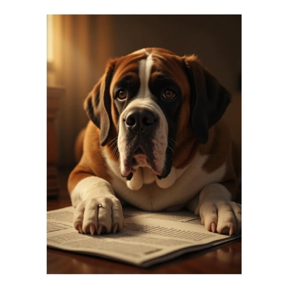 Diamond Art Kit for Adults, Dog Reading Newspaper Relaxed Canine Diamond Painting for Adults Beginners, 5D DIY Diamond Art Painting Kits, Colorful Diamond Painting Craft for Home Decor 12x16