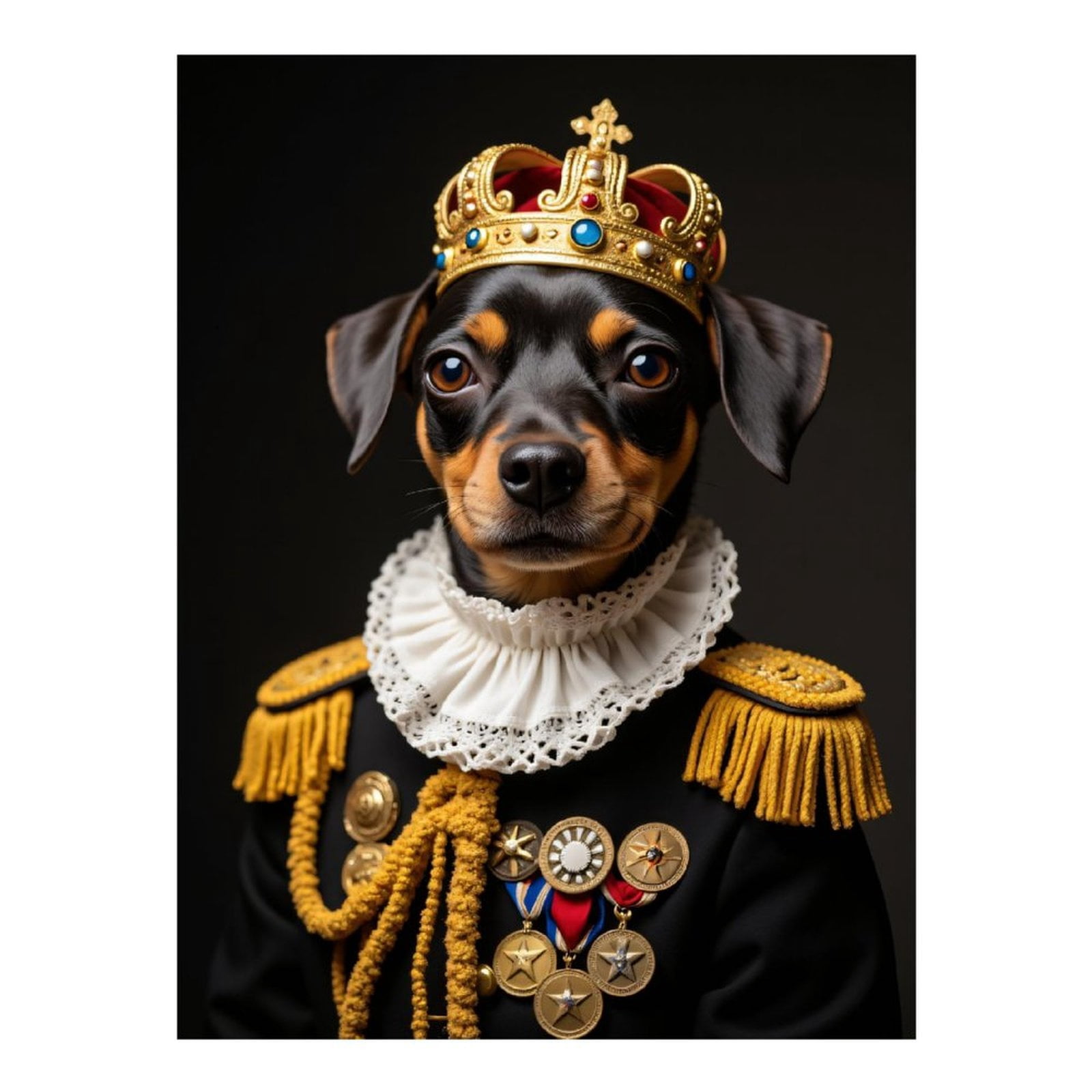 Diamond Art Kit for Adults, Dog Royalty Portrait Regal Attire Diamond Painting for Adults Beginners, DIY Diamond Art Painting Kits, 5D Diamond Painting Crafts for Home Decor 12x16 Frameless