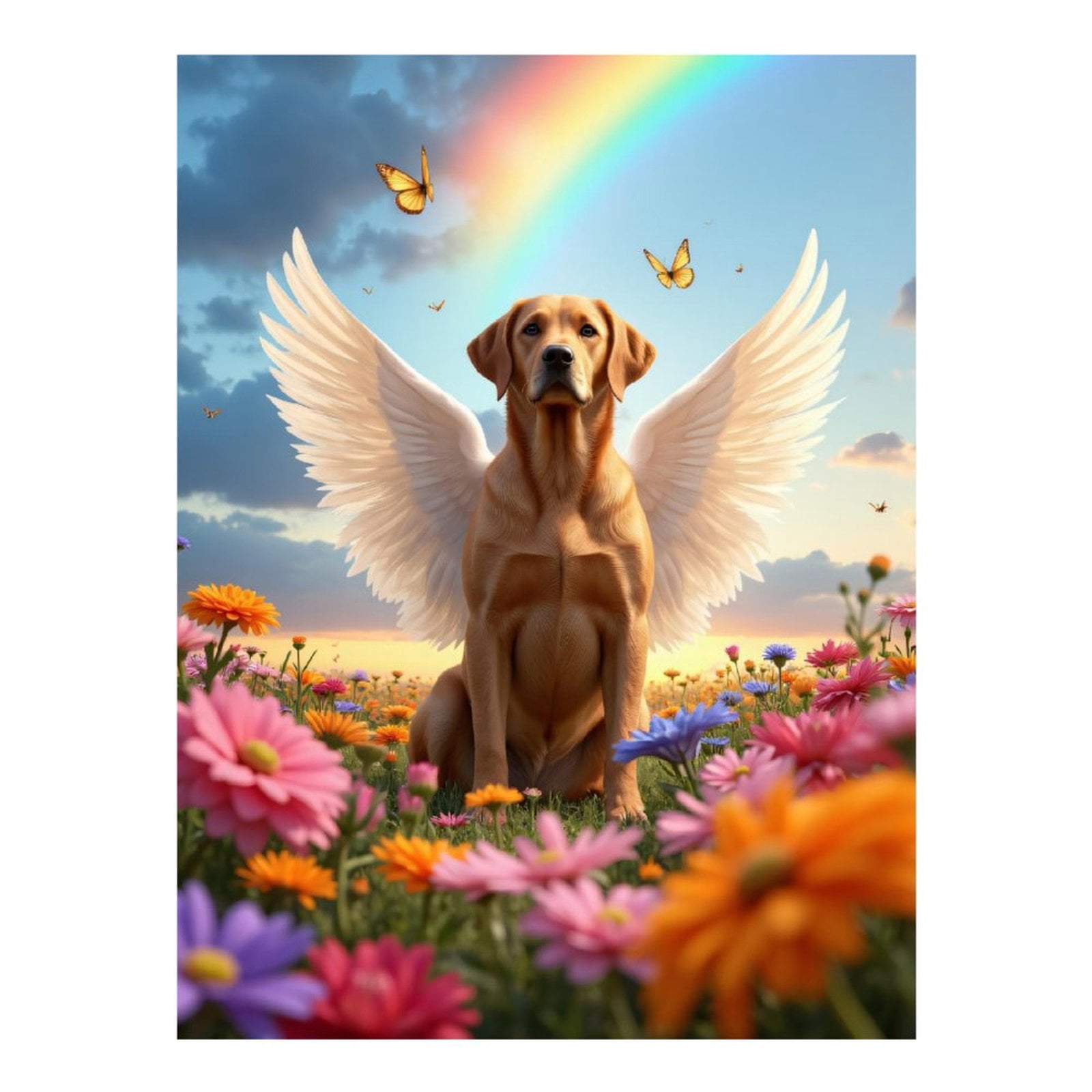 Diamond Art Kit for Adults, Dog With Wings Rainbow Butterflies Diamond Painting for Adults Beginners, DIY Diamond Art Painting Kits, 5D Diamond Painting Crafts for Home Decor 12x16 Frameless