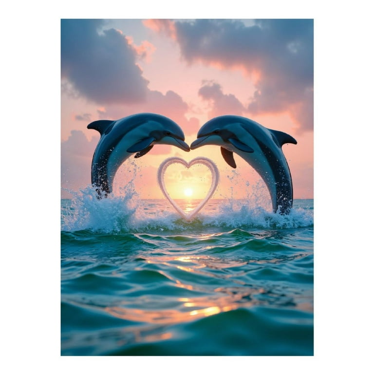 Dolphins in Love DIYアートキット DAC Dolphins In Love – Diamond Art Club