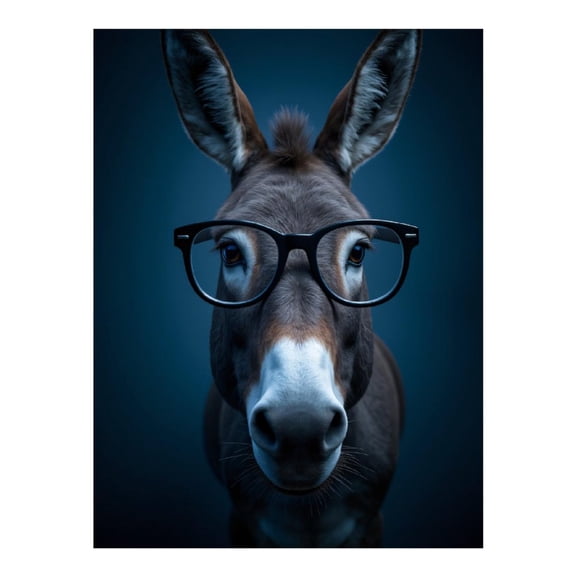 Diamond Art Kit for Adults, Donkey With Glasses Portrait Diamond Painting for Adults Beginners, DIY Diamond Art Painting Kits, 5D Diamond Painting Crafts for Home Decor 12x16 Frameless