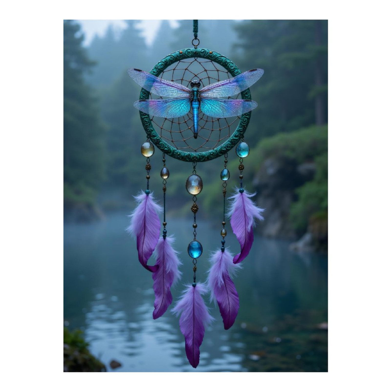 Diamond Art Kit for Adults, Dragonfly Dreamcatcher Purple Serenity Diamond Painting for Adults Beginners, 5D DIY Diamond Art Painting Kits, Colorful Diamond Painting Craft for Home Decor 12x16