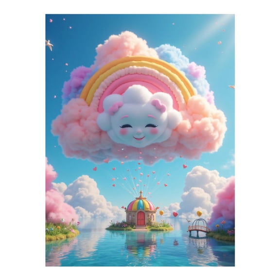 Diamond Art Kit for Adults, Dreamy Cloudscape Island Haven Diamond Painting for Adults Beginners, DIY Diamond Art Painting Kits, 5D Diamond Painting Crafts for Home Decor 12x16 Frameless