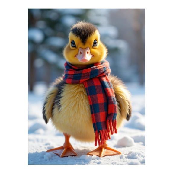 Diamond Art Kit for Adults, Duck Scarf Snow Cute Winter Scene Diamond Painting for Adults Beginners, 5D DIY Diamond Art Painting Kits, Colorful Diamond Painting Craft for Home Decor 12x16