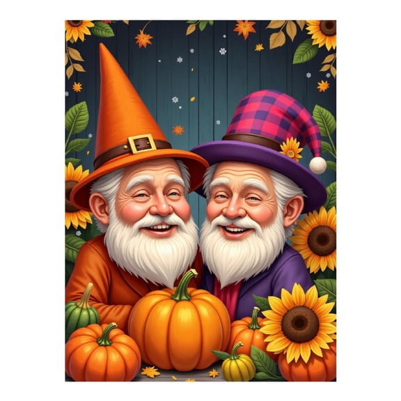 Diamond Art Kit for Adults, Elderly Wizards Autumn Harvest Fun Diamond Painting for Adults Beginners, DIY Diamond Art Painting Kits, 5D Diamond Painting Crafts for Home Decor 12x16 Frameless