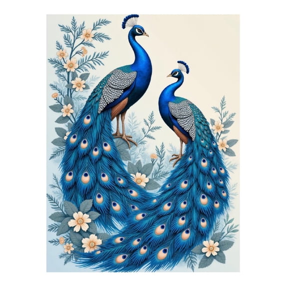 Diamond Art Kit for Adults, Elegant Blue Birds Floral Background Diamond Painting for Adults Beginners, 5D DIY Diamond Art Painting Kits, Colorful Diamond Painting Craft for Home Decor 12x16