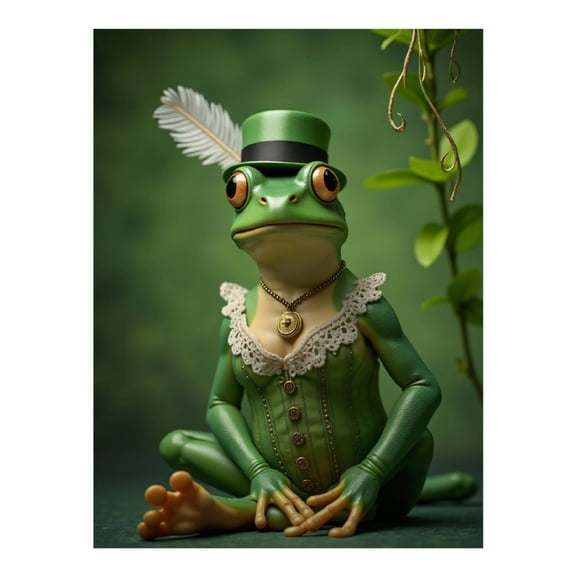 Diamond Art Kit for Adults, Elegant Frog In Green Attire Diamond Painting for Adults Beginners, 5D DIY Diamond Art Painting Kits, Colorful Diamond Painting Craft for Home Decor 12x16