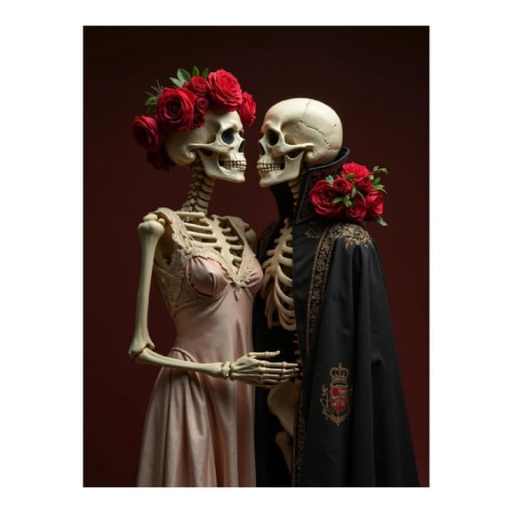 Diamond Art Kit for Adults, Elegant Skeletons Rose Attire Diamond Painting for Adults Beginners, DIY Diamond Art Painting Kits, 5D Diamond Painting Crafts for Home Decor 12x16 Frameless