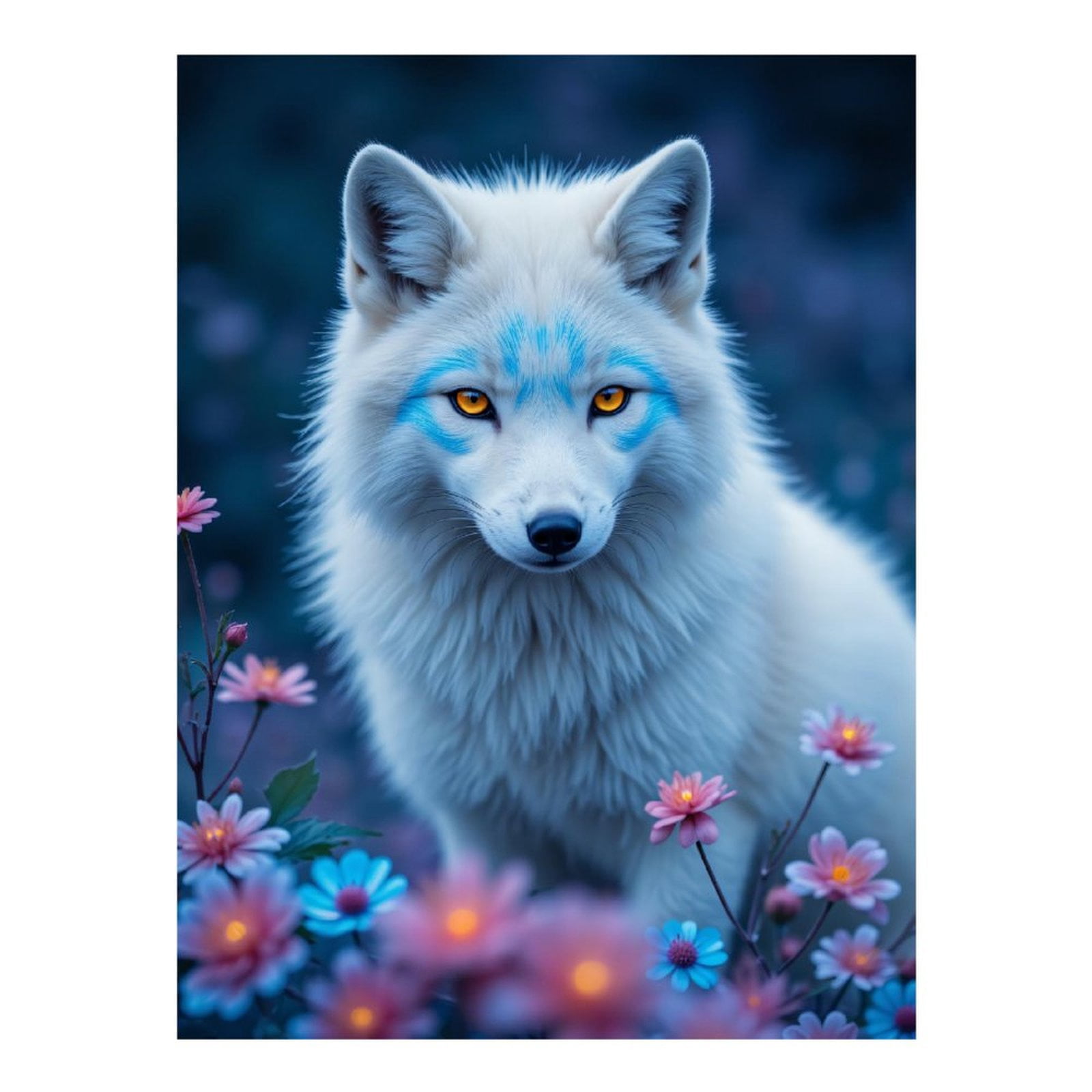 Diamond Art Kit for Adults, Enchanted Fox With Vibrant Flowers Diamond Painting for Adults Beginners, DIY Diamond Art Painting Kits, 5D Diamond Painting Crafts for Home Decor 12x16 Frameless