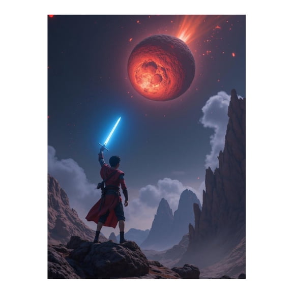 Diamond Art Kit for Adults, Epic Warrior Comet Night Sky Adventure Diamond Painting for Adults Beginners, DIY Diamond Art Painting Kits, 5D Diamond Painting Crafts for Home Decor 12x16 Frameless
