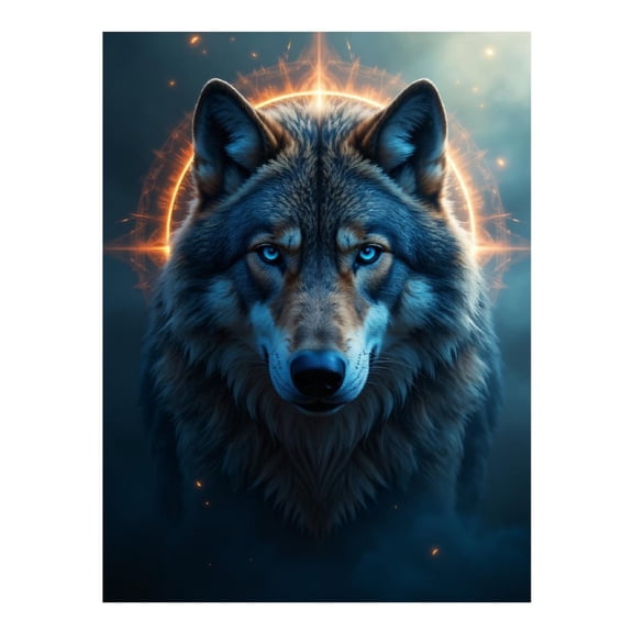Diamond Art Kit for Adults, Ethereal Wolf Glowing Aura Diamond Painting for Adults Beginners, 5D DIY Diamond Art Painting Kits, Colorful Diamond Painting Craft for Home Decor 12x16