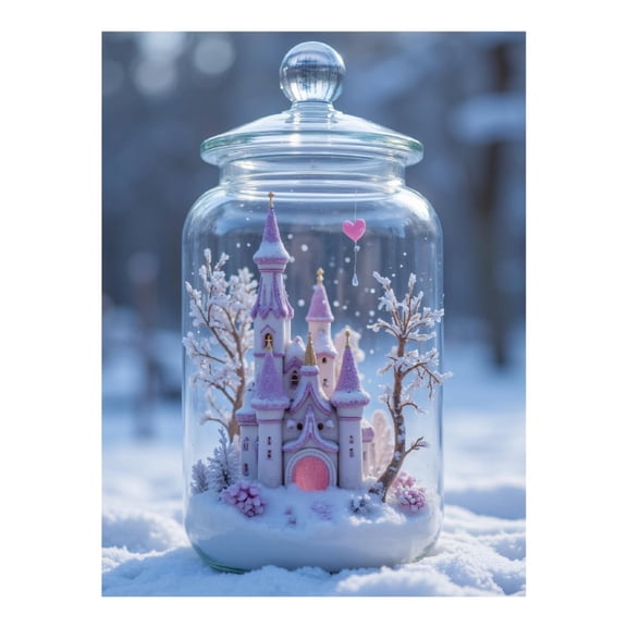 Diamond Art Kit for Adults, Fairytale Castle Snow Globe Diamond Painting for Adults Beginners, 5D DIY Diamond Art Painting Kits, Colorful Diamond Painting Craft for Home Decor 12x16