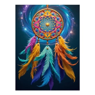 5D Diamond Painting Attrape-Rêves Fantastique,Peinture Diamant Kit 5D Diamond Painting Attrape-Rêves Fantastique,Peinture Diamant Kit