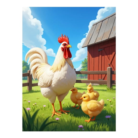 Diamond Art Kit for Adults, Farmyard Family Moment Barnyard Scene Diamond Painting for Adults Beginners, 5D DIY Diamond Art Painting Kits, Colorful Diamond Painting Craft for Home Decor 12x16