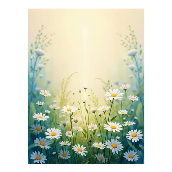 Diamond Art Kit for Adults, Field Of White Daisies In Sunlight Diamond Painting for Adults Beginners, DIY Diamond Art Painting Kits, 5D Diamond Painting Crafts for Home Decor 12x16 Frameless