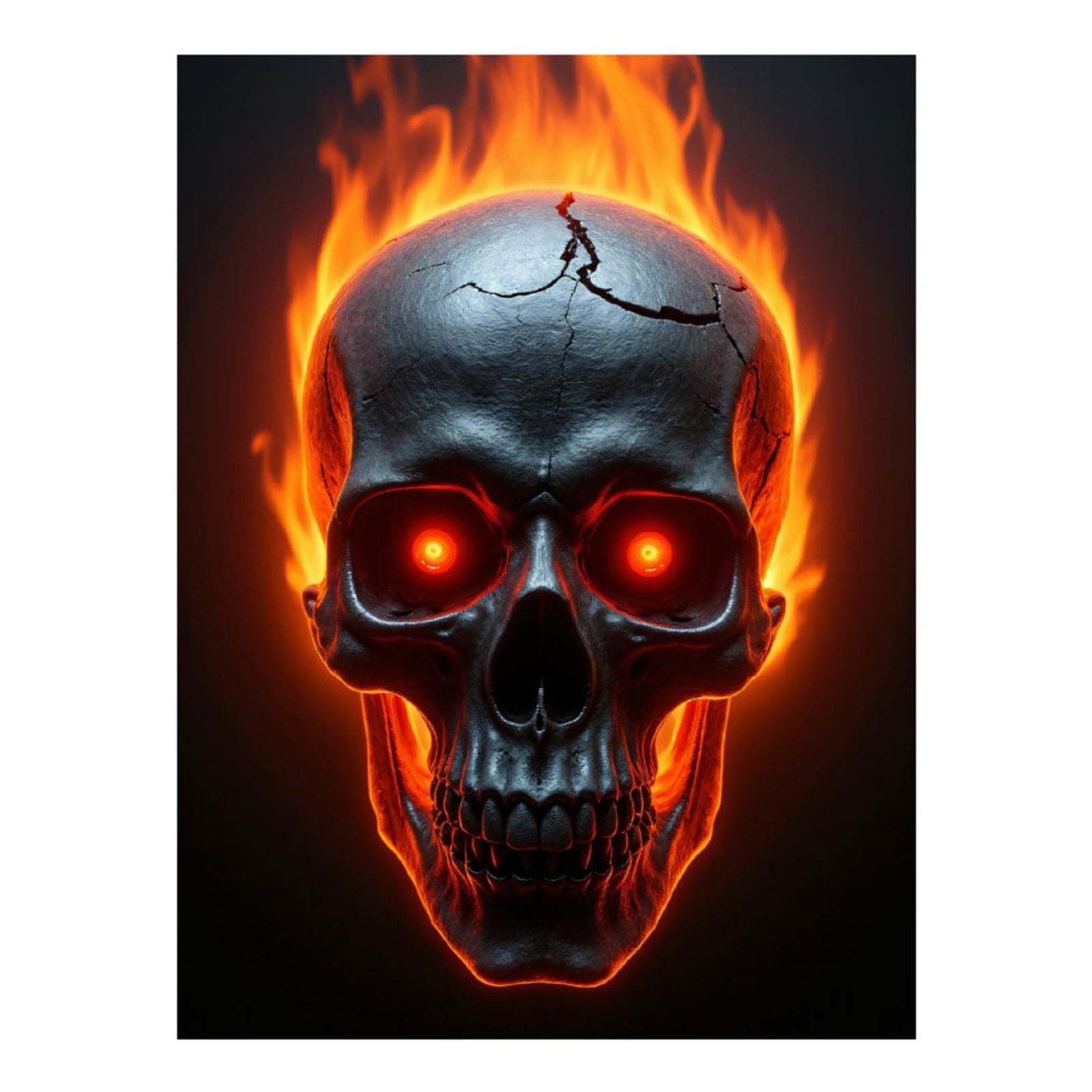 Diamond Art Kit for Adults, Fiery Skull with Glowing Eyes Diamond Painting for Adults Beginners, DIY Diamond Art Painting Kits, 5D Diamond Painting Crafts for Home Decor 12x16 Frameless