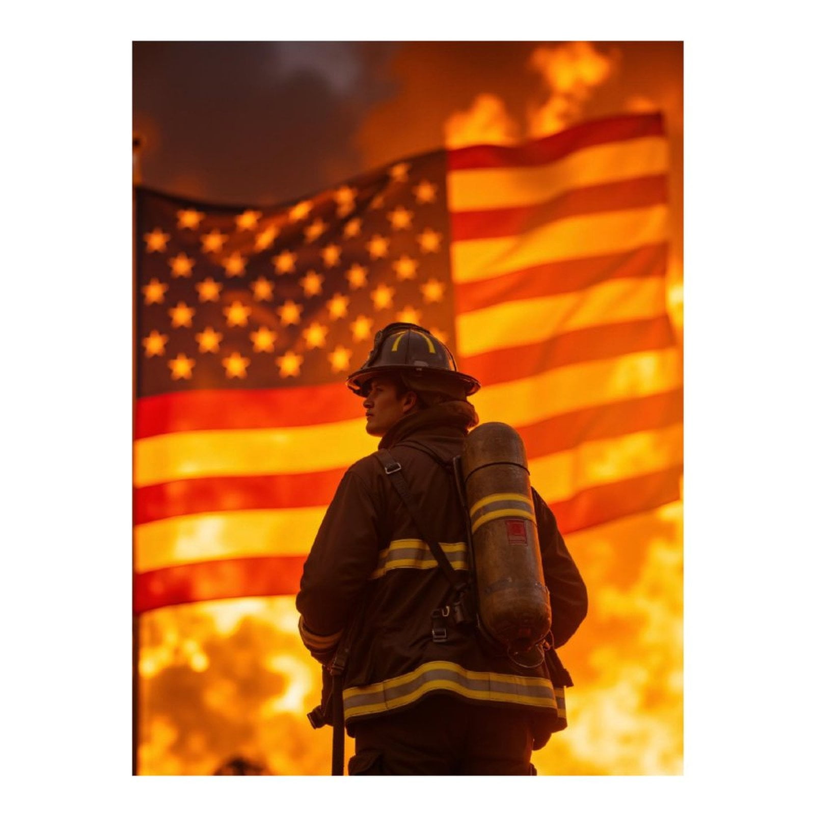 Diamond Art Kit for Adults, Firefighter Courage Patriotic Blaze Diamond Painting for Adults Beginners, 5D DIY Diamond Art Painting Kits, Colorful Diamond Painting Craft for Home Decor 12x16