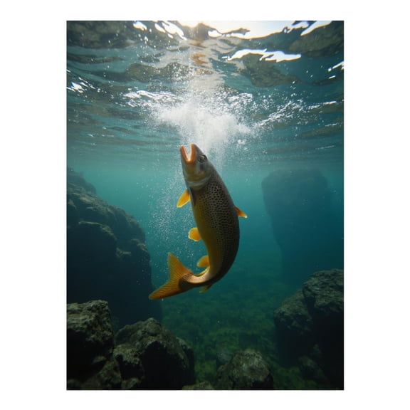 Diamond Art Kit for Adults, Fish Underwater Bubbles Rocks Diamond Painting for Adults Beginners, 5D DIY Diamond Art Painting Kits, Colorful Diamond Painting Craft for Home Decor 12x16