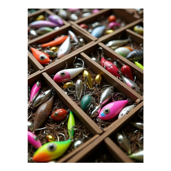 Diamond Art Kit for Adults, Fishing Lures Colorful Variety Display Diamond Painting for Adults Beginners, DIY Diamond Art Painting Kits, 5D Diamond Painting Crafts for Home Decor 12x16 Frameless